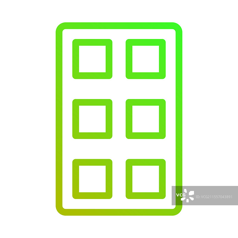 绿色轮廓矩形，内含八个空方块图片素材