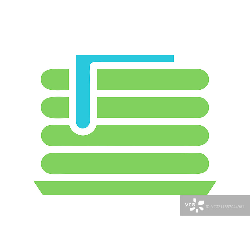 一叠简单的绿色煎饼和蓝色糖浆图片素材