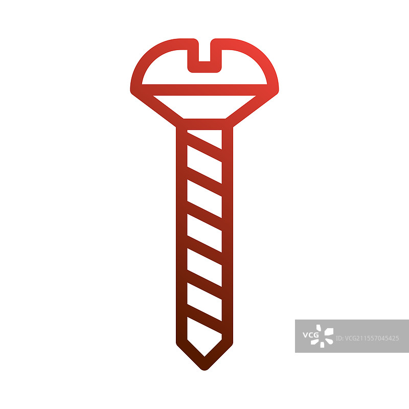红色螺丝图标符号，孤立在白色背景上图片素材