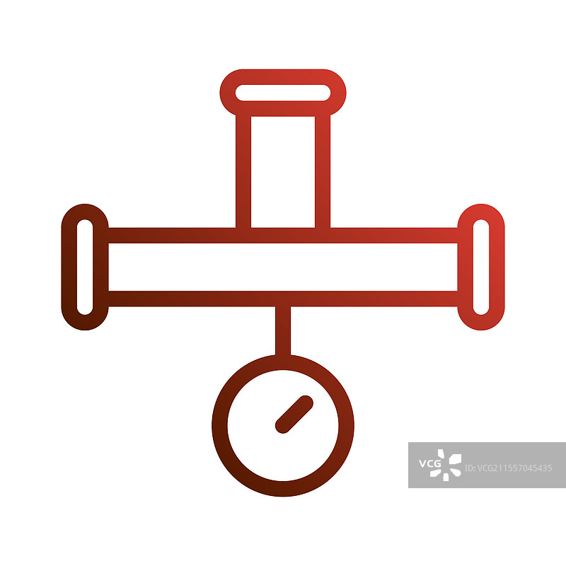 带压力表图标的红色管道系统图片素材