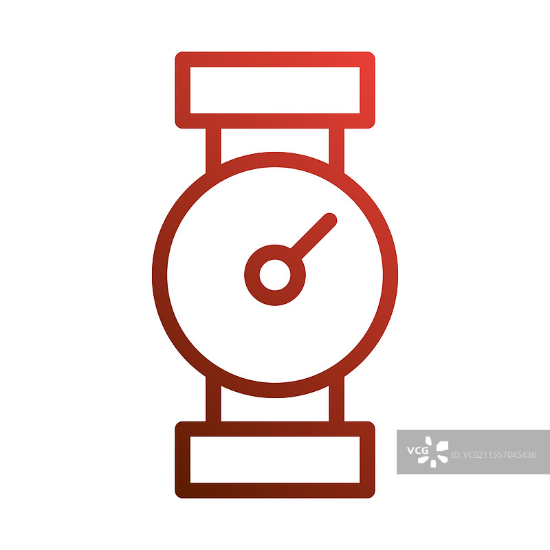 红色渐变比例图标，背景为白色图片素材