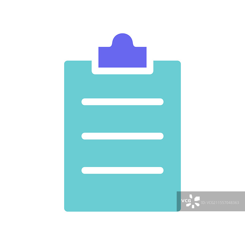 带有三条线的剪贴板图标，用于内容视图图片素材