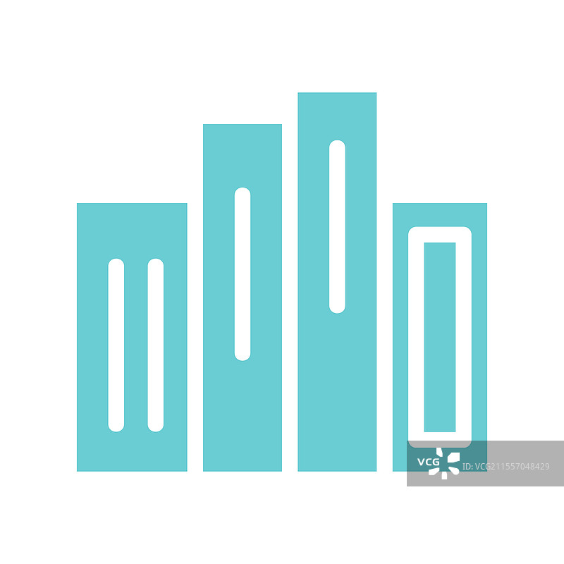 蓝色背景上带有白色线条的柱状图标图形图片素材