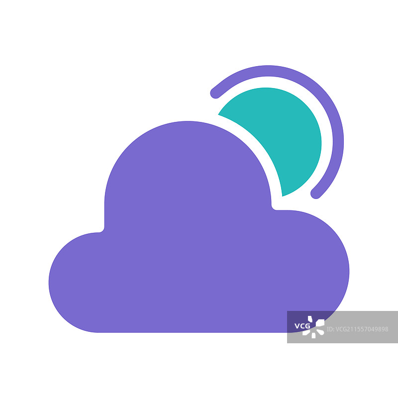 紫色云彩与青色太阳升起的图形设计图片素材