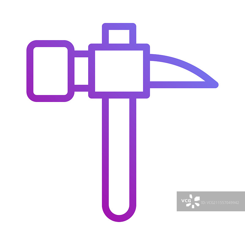 紫色渐变的锤子轮廓图片素材