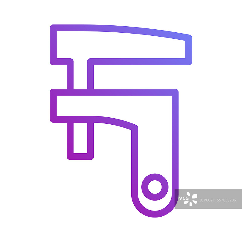 渐变填充的卡尺工具轮廓图标图片素材