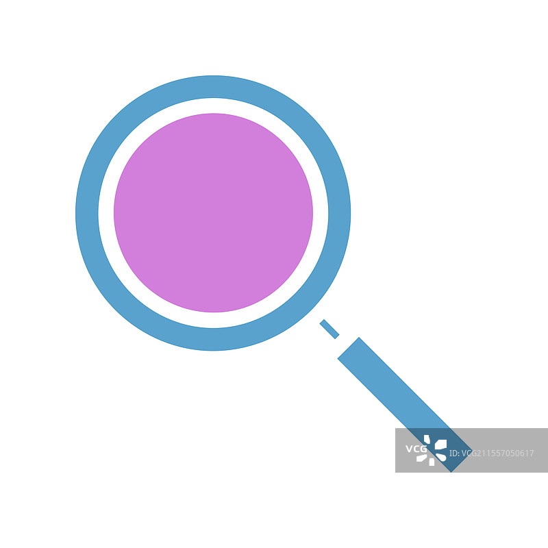 带蓝色边框的放大镜图标图片素材