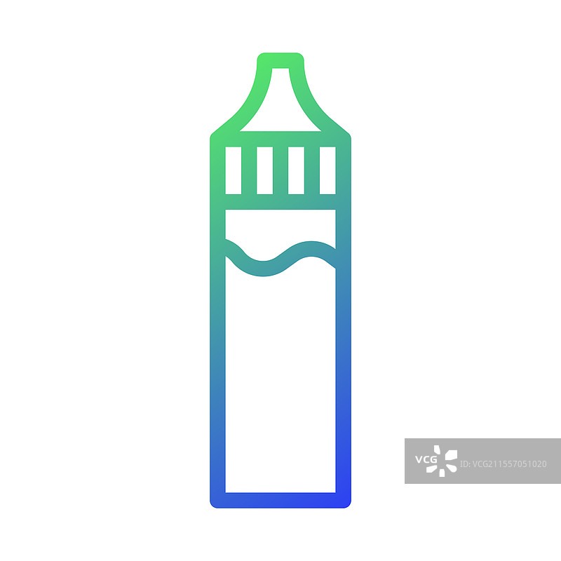 渐变色的电子烟液瓶图标，带瓶盖图片素材