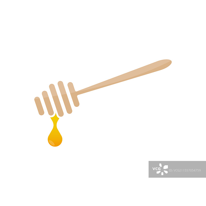 蜜蜂蜜浸棒与滴落的蜂蜜图标图片素材