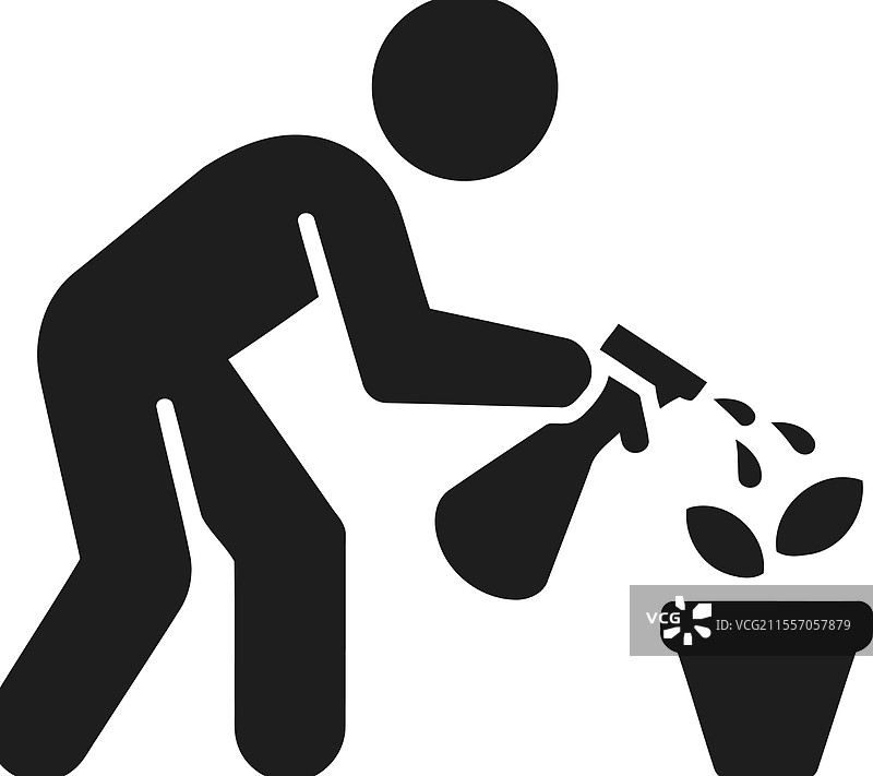 园艺植物浇水图标图片素材