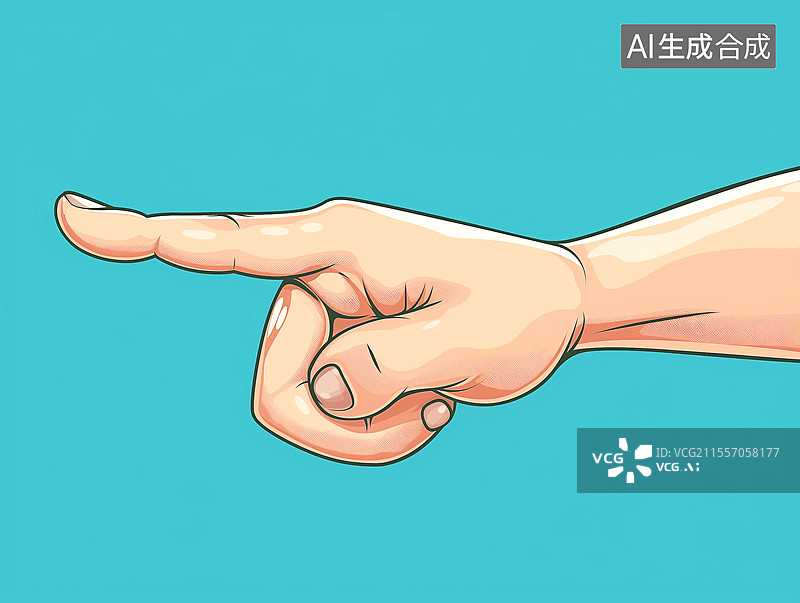 【AI数字艺术】伸出食指指向前方图片素材