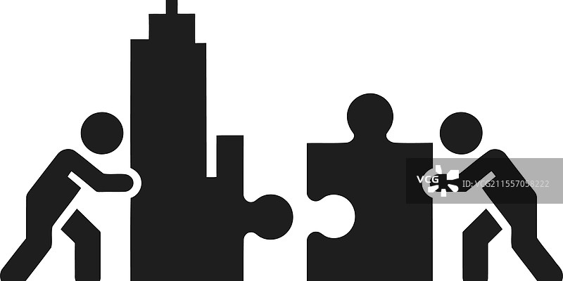 团队合作拼图图标图片素材
