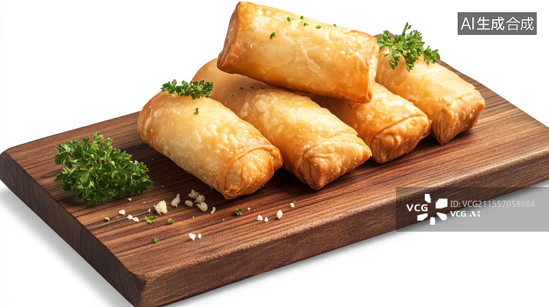 【AI数字艺术】传统美食，春卷图片素材