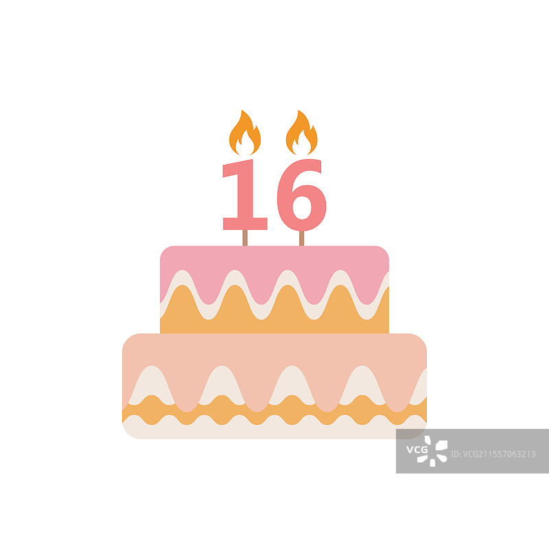 十六岁生日蛋糕图标 16岁生日图片素材