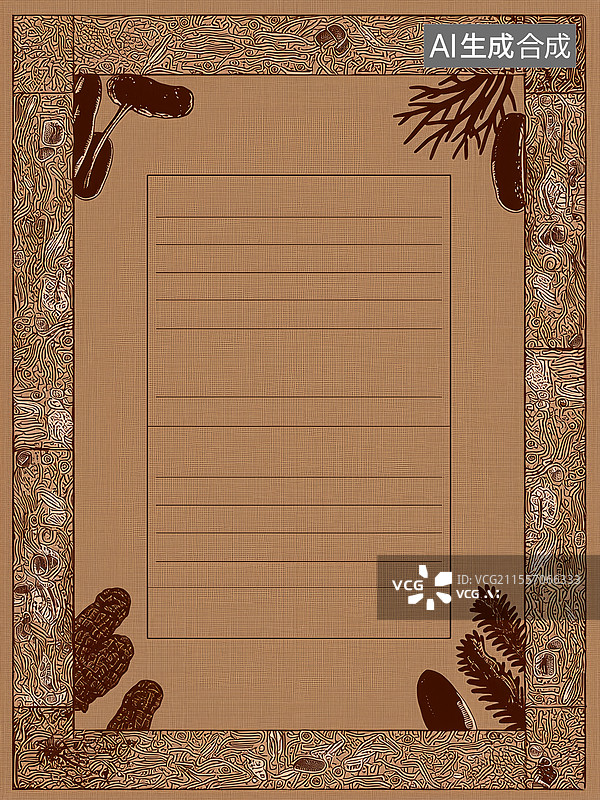 【AI数字艺术】中医古籍印刷边框 草药线刻经脉纹样 中药包装养生茶饮设计素材图片素材