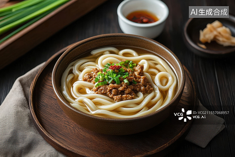 【AI数字艺术】一碗暖心的肉末汤面图片素材