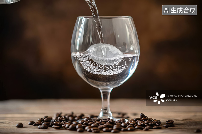 【AI数字艺术】咖啡豆与气泡水的碰撞图片素材