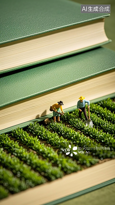 【AI数字艺术】绿色谷雨节气春耕梯田场景图片素材