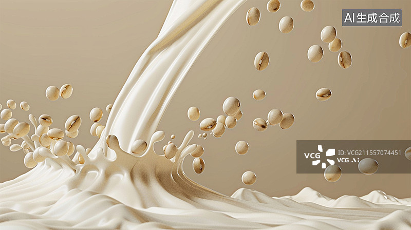 【AI数字艺术】豆浆黄豆饮料早餐图片素材