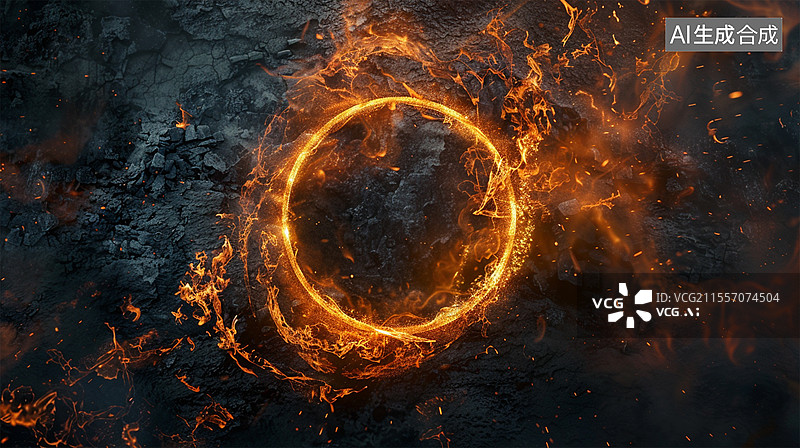 【AI数字艺术】火焰火球燃烧图片素材