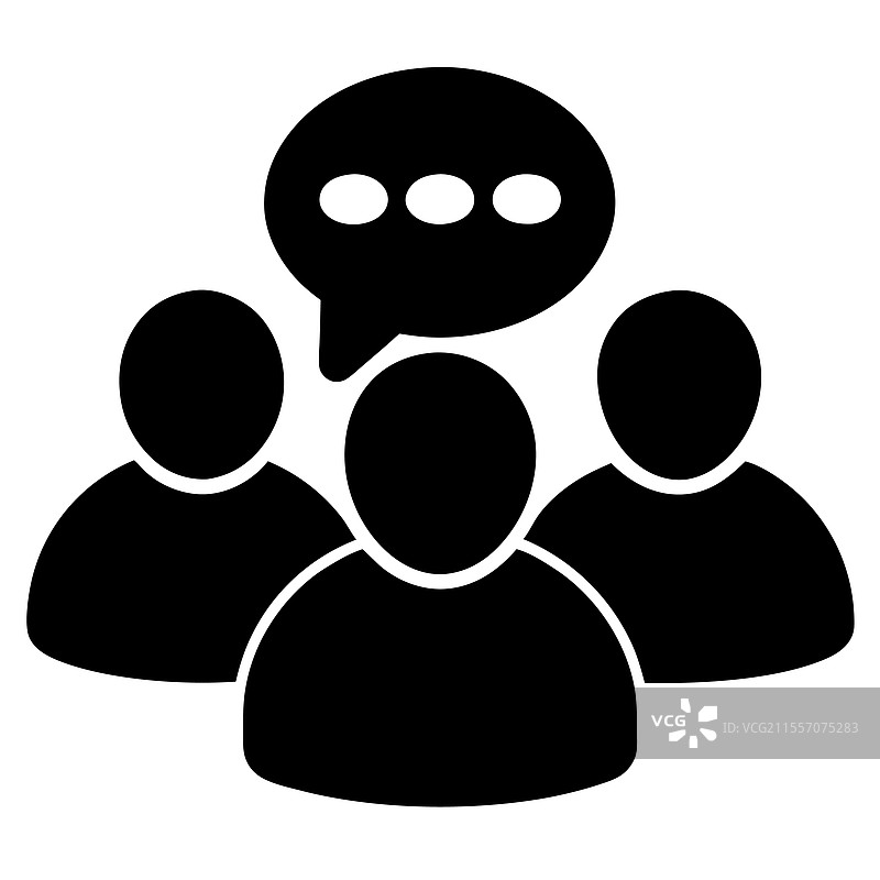 一群人通过对话气泡进行交流图片素材