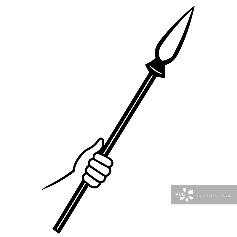 手握长矛，象征着古代战争图片素材
