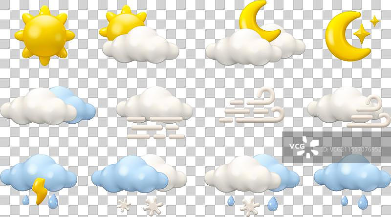 天气预报图标集图片素材