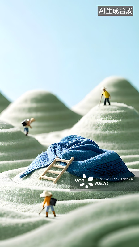 【AI数字艺术】3D微距移轴风格书本服装谷雨节气创意画面图片素材