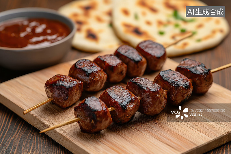 【AI数字艺术】烤鱼豆腐和烤肉图片素材