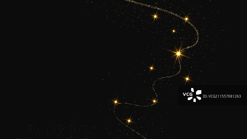 金色闪闪的彩纸屑波浪和星尘图片素材