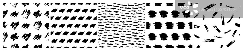 一组带有涂鸦痕迹的无缝图案图片素材