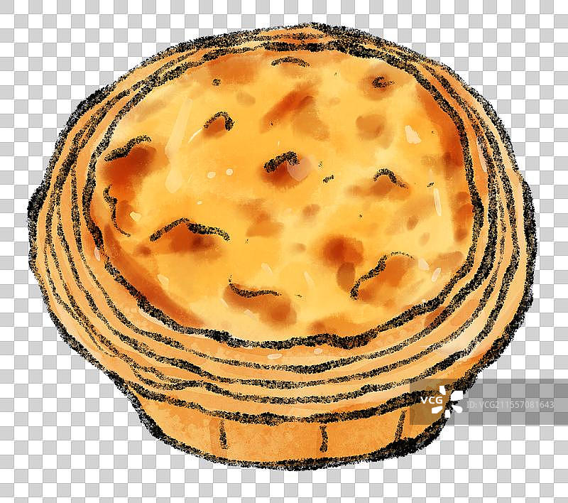 澳门美食国风插画-葡式蛋挞图片素材
