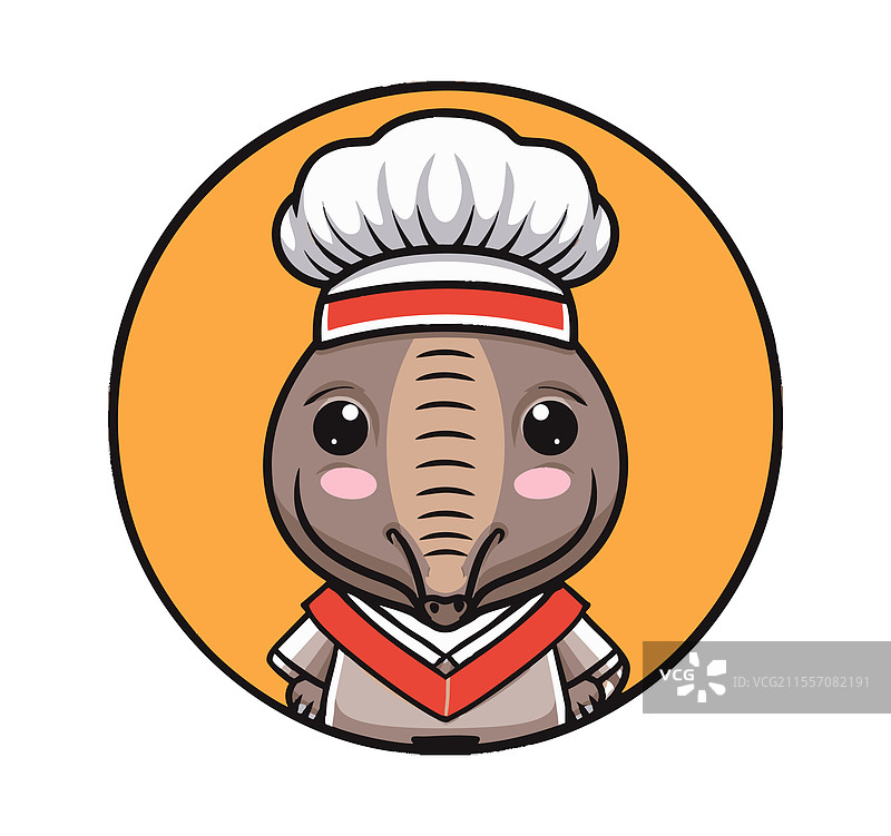 可爱的犰狳穿着厨师服装图片素材