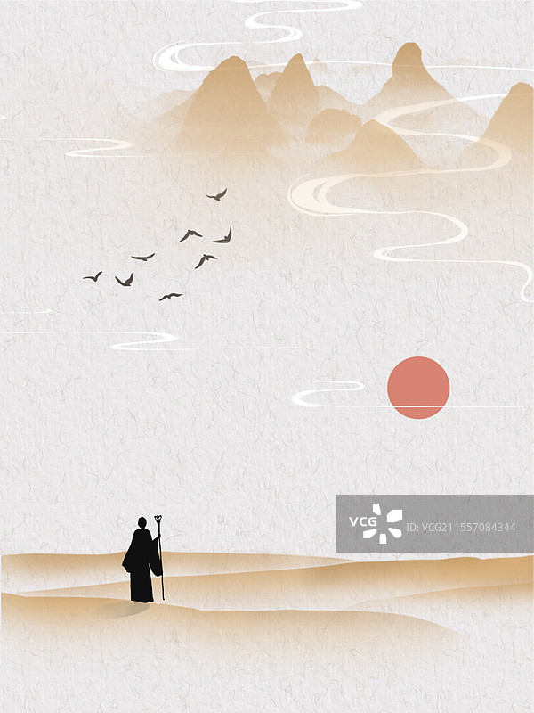 西行路漫漫图片素材