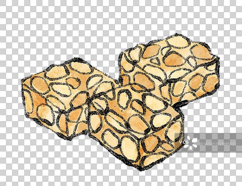 澳门美食国风插画-花生糖图片素材