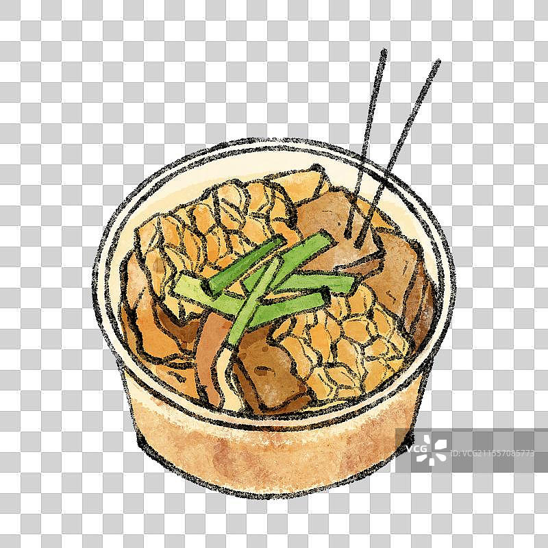 澳门美食国风插画-咖喱牛杂图片素材