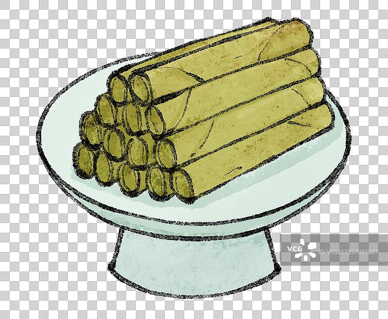 澳门美食国风插画-蛋卷图片素材