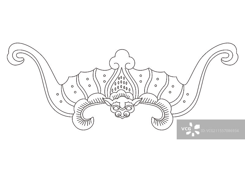 蝙蝠传统纹样手绘线稿图片素材