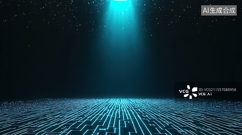 【AI数字艺术】未来6G网络探索先进科技基座上的发光球体全息元素创新物联网科幻蓝色新质生产力图片素材