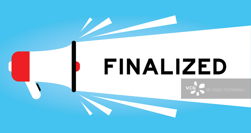 带有“已完成”白色字样的彩色扩音器图标图片素材