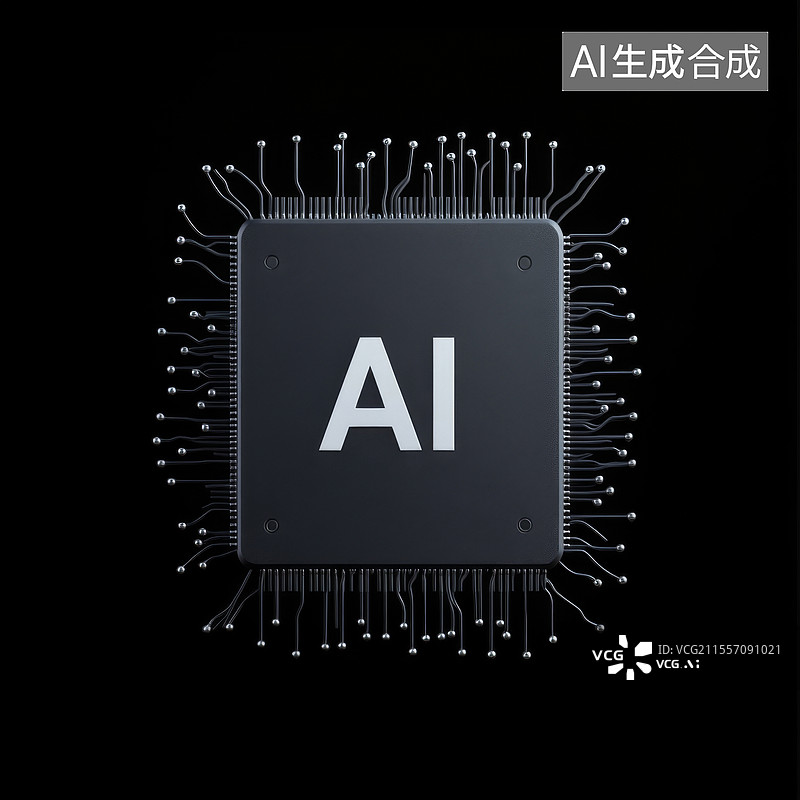 【AI数字艺术】AI人工智能计算机芯片科技图标图片素材