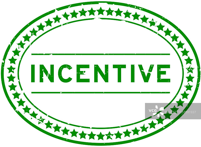 磨损的绿色激励词椭圆形橡胶印章图片素材