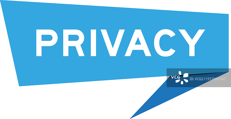 蓝色的演讲横幅，上面写着“隐私”图片素材