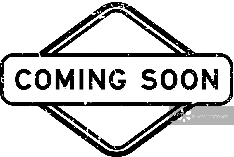 即将推出的黑色磨损字样橡胶印章图片素材