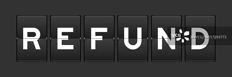 黑色模拟翻转板，上面写着“退款”图片素材