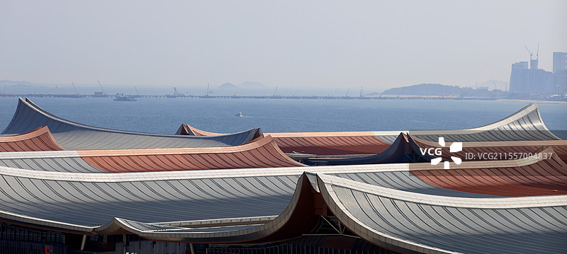 厦门新会展中心海景图片素材