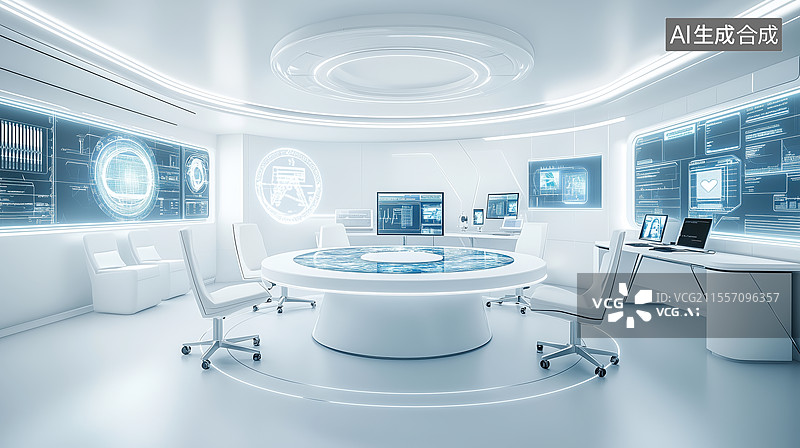 【AI数字艺术】未来医疗科技尖端影像中心图片素材