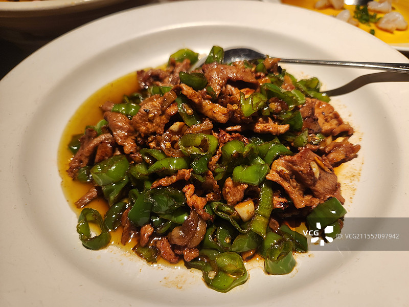 青椒炒肉图片素材