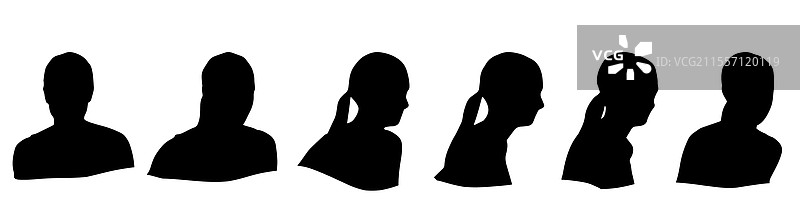 概念化的人头孤立在白色背景上图片素材