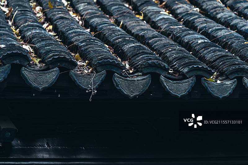 江南古代建筑屋顶屋檐 苏州园林屋檐 留园图片素材